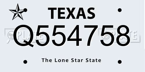 Q554758 Texas License Plate