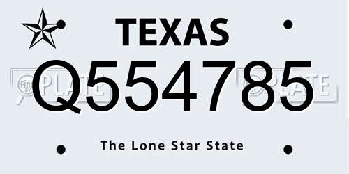 Q554785 Texas License Plate