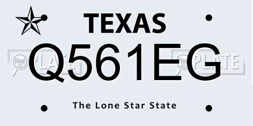 Q561EG Texas License Plate