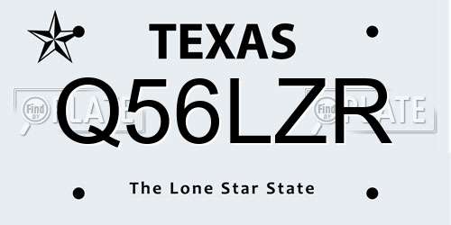 Q56LZR Texas License Plate