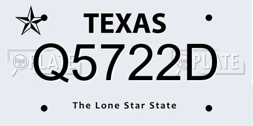 Q5722D Texas License Plate