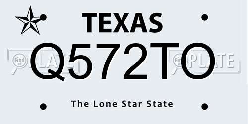 Q572TO Texas License Plate