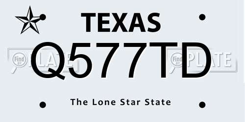 Q577TD Texas License Plate