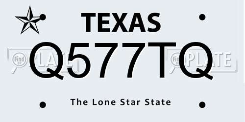 Q577TQ Texas License Plate
