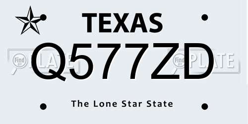 Q577ZD Texas License Plate