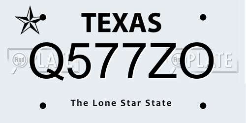 Q577ZO Texas License Plate