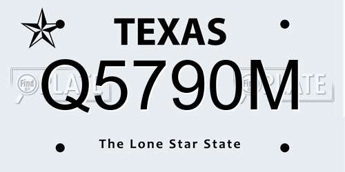 Q5790M Texas License Plate