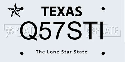 Q57STI Texas License Plate