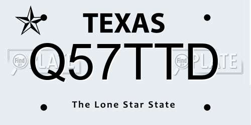 Q57TTD Texas License Plate