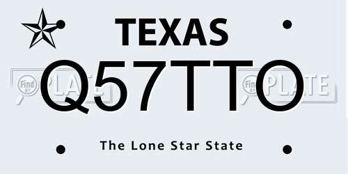 Q57TTO Texas License Plate