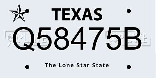 Q58475B Texas License Plate