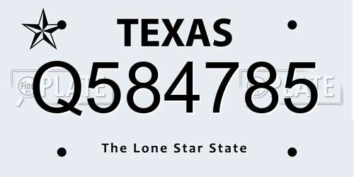 Q584785 Texas License Plate