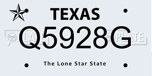 Q5928G Texas License Plate