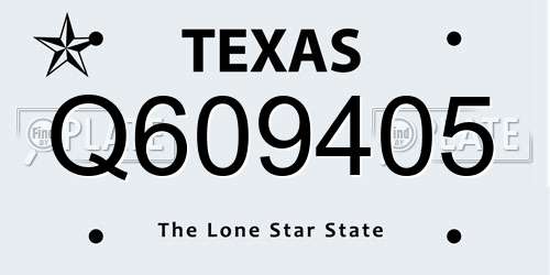 Q609405 Texas License Plate