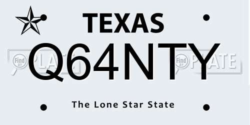 Q64NTY Texas License Plate