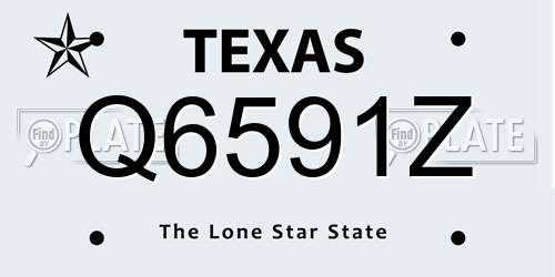 Q6591Z Texas License Plate