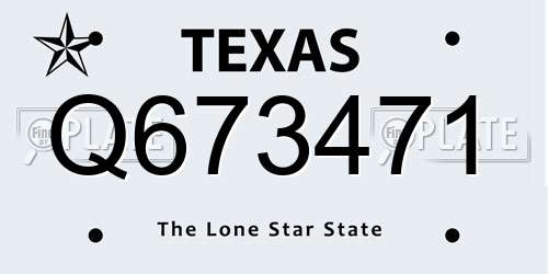 Q673471 Texas License Plate