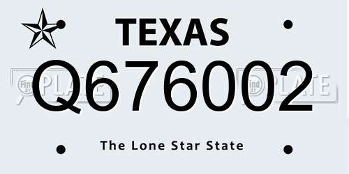 Q676002 Texas License Plate