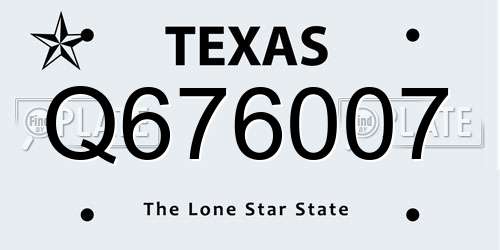 Q676007 Texas License Plate