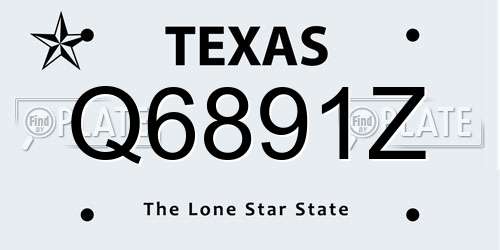 Q6891Z Texas License Plate