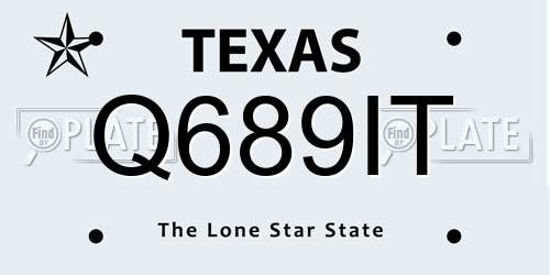 Q689IT Texas License Plate