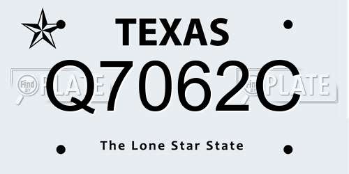 Q7062C Texas License Plate