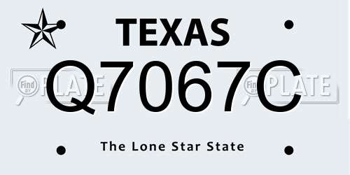 Q7067C Texas License Plate