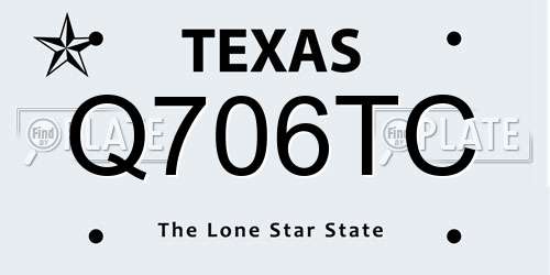 Q706TC Texas License Plate