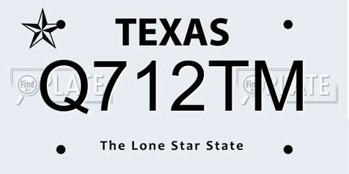 Q712TM Texas License Plate
