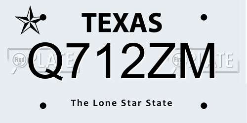 Q712ZM Texas License Plate