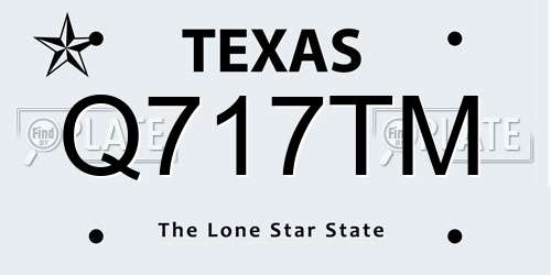 Q717TM Texas License Plate