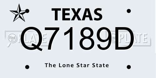 Q7189D Texas License Plate