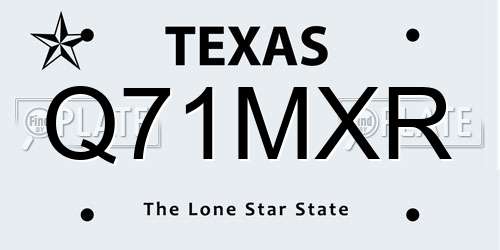 Q71MXR Texas License Plate