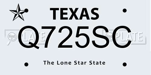 Q725SC Texas License Plate