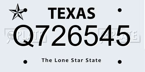 Q726545 Texas License Plate