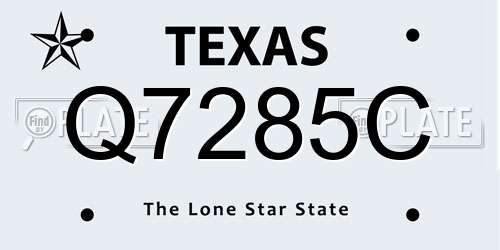 Q7285C Texas License Plate