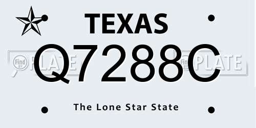 Q7288C Texas License Plate