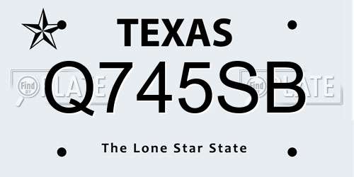 Q745SB Texas License Plate