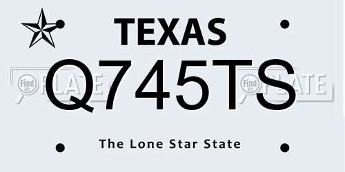 Q745TS Texas License Plate
