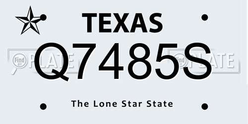 Q7485S Texas License Plate