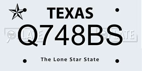 Q748BS Texas License Plate