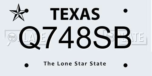 Q748SB Texas License Plate