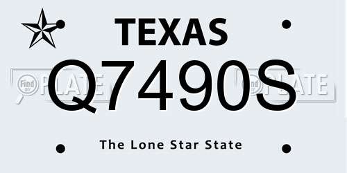 Q7490S Texas License Plate