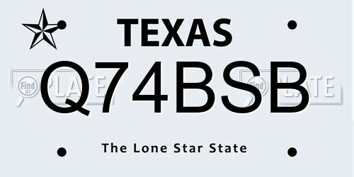 Q74BSB Texas License Plate