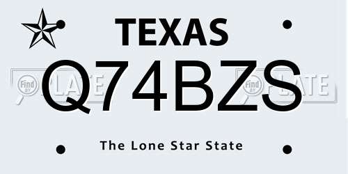 Q74BZS Texas License Plate
