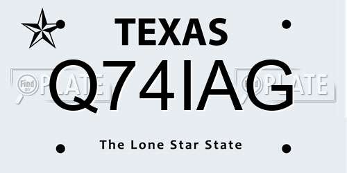 Q74IAG Texas License Plate