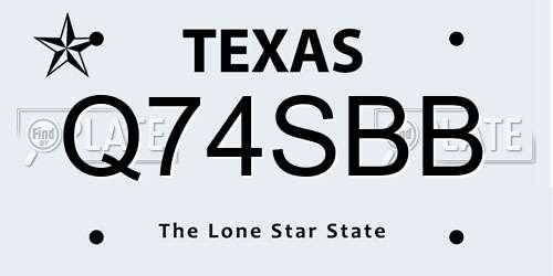 Q74SBB Texas License Plate