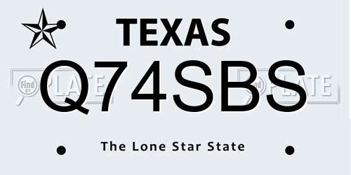Q74SBS Texas License Plate