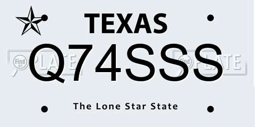 Q74SSS Texas License Plate