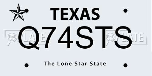 Q74STS Texas License Plate